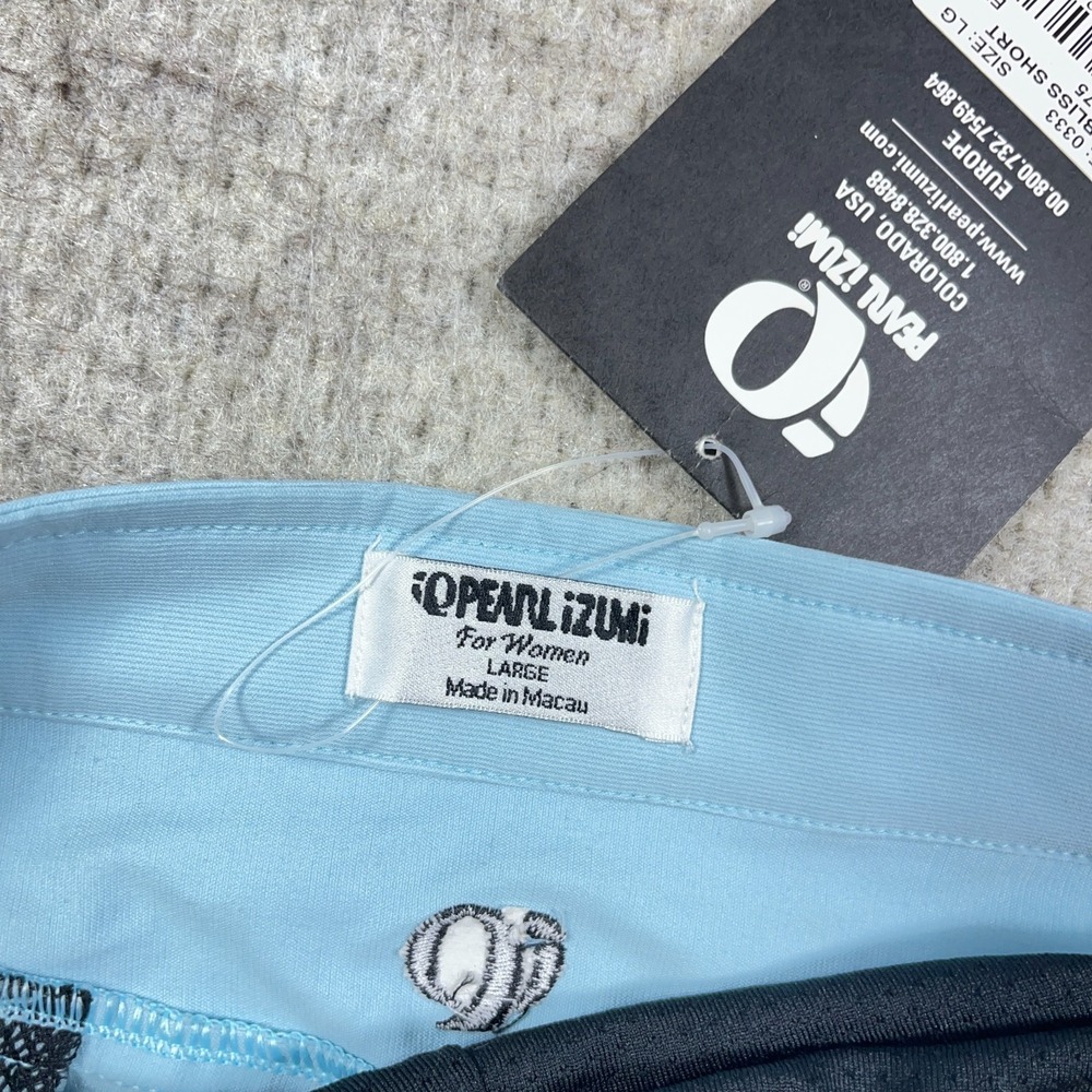 Pearl Izumi Bliss Cycling Shorts Womens Large Light Blue Padded Lined - Picture 14 of 15